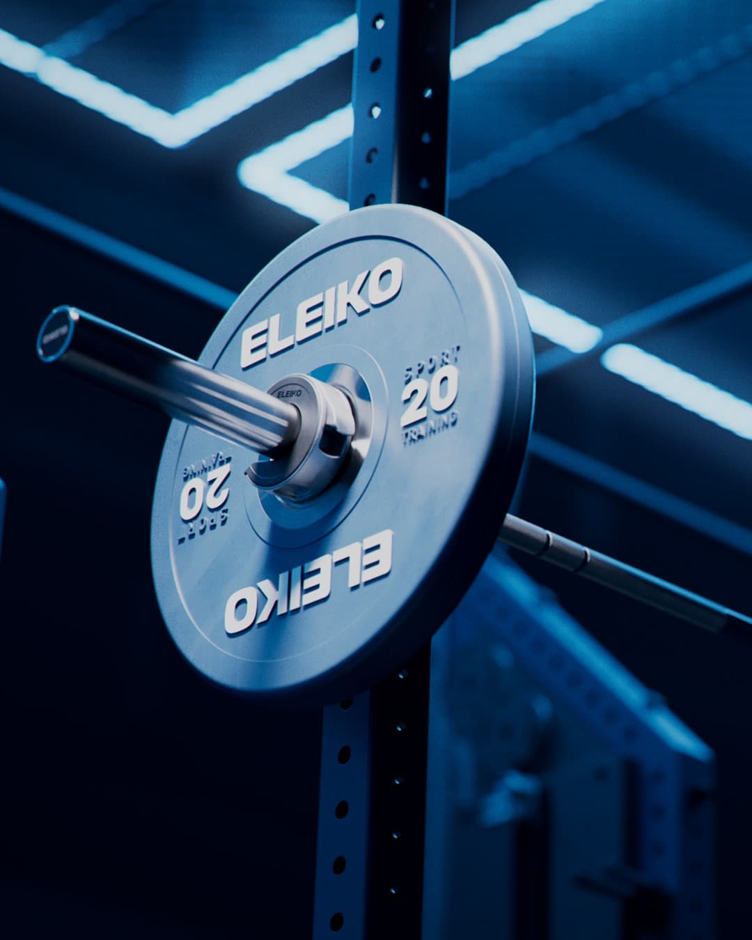 Eleiko barbell in neon light